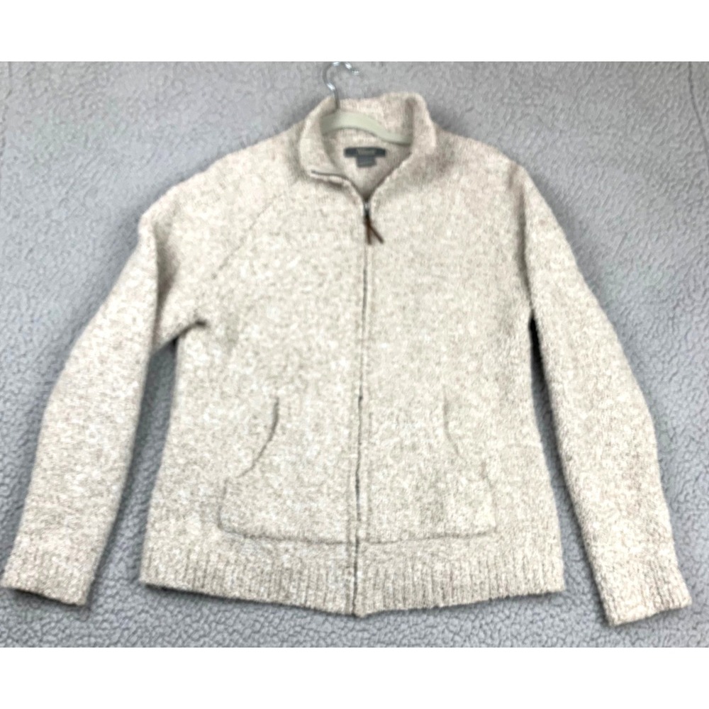 Natural Reflections Women's Sherpa Fleece Jacket Size L‎ Beige Full Zip Cozy